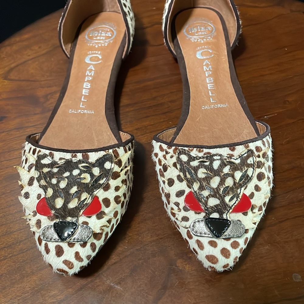 JEFFREY CAMPBELL Face-Jacob Leopard Pony Hair D’Orsay Ballet Flats EUC 7.5 - Picture 7 of 10